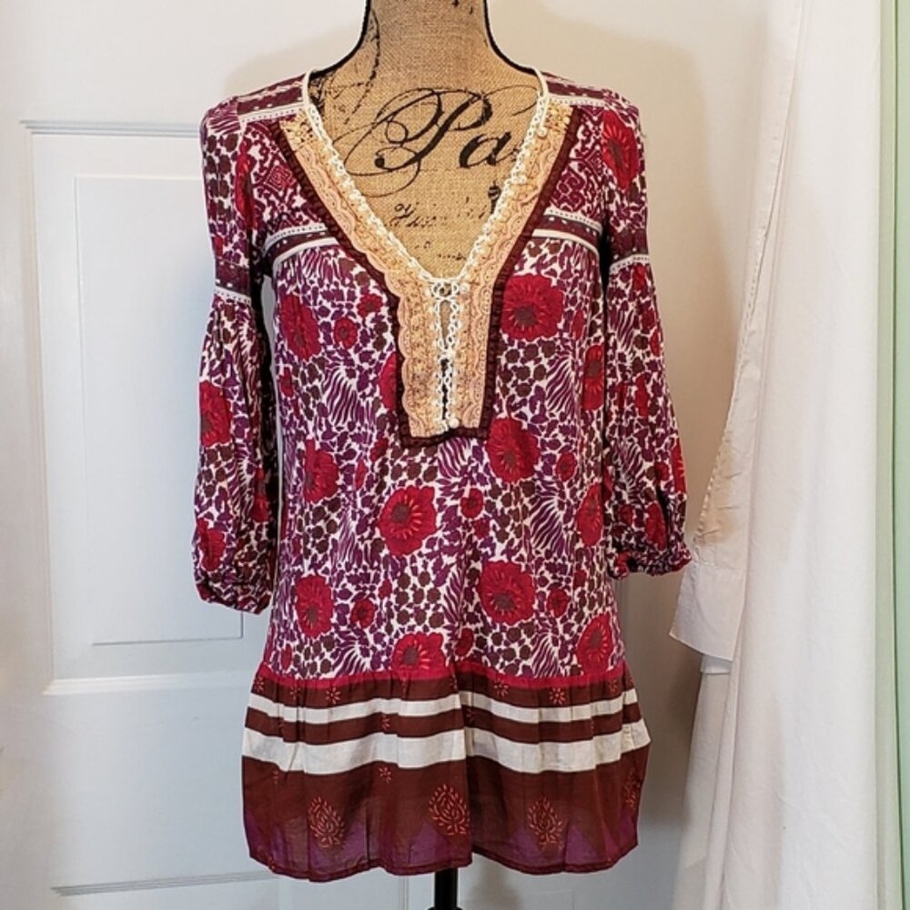 Free People Floral Tunic Top
